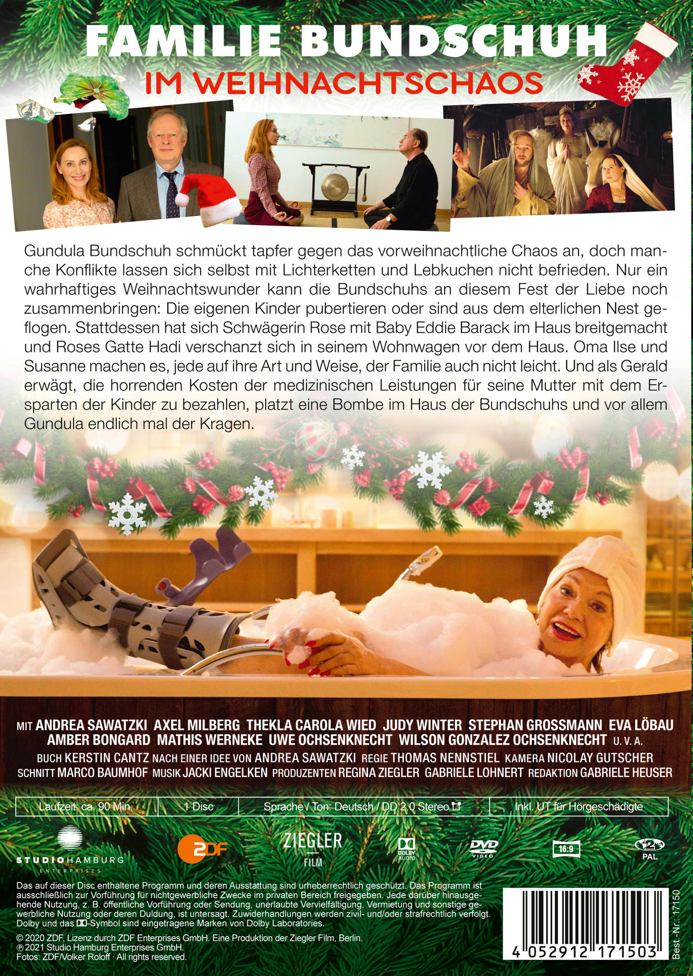 DVD-Cover mit Text und Bildern. Eine Frau in einer Wanne ist sichtbar. Text auf Deutsch.