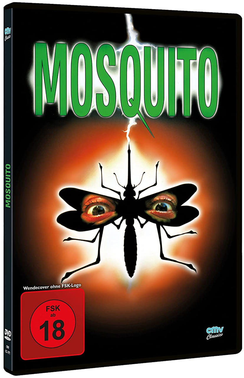 DVD-Hülle für den Film "Mosquito" mit großem Mückenbild und grünem Text.