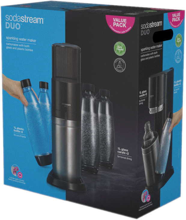 SODASTREAM Bruiswatermachine DUO Pack van 2 flessen en 2 karaffen