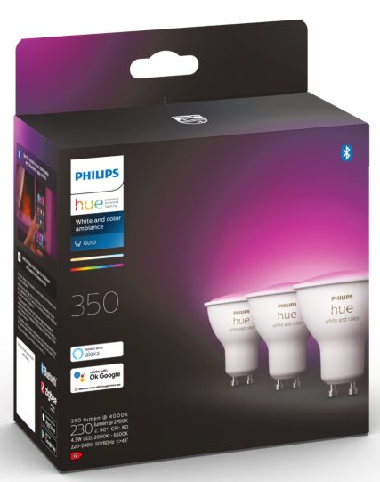 PHILIPS HUE Ampoule Smart White and Color GU10 5 W - 3 pièces (34276700)