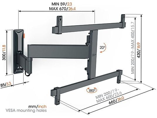 VOGELS TVM 3665 Full-Motion+ L Oled Zwart