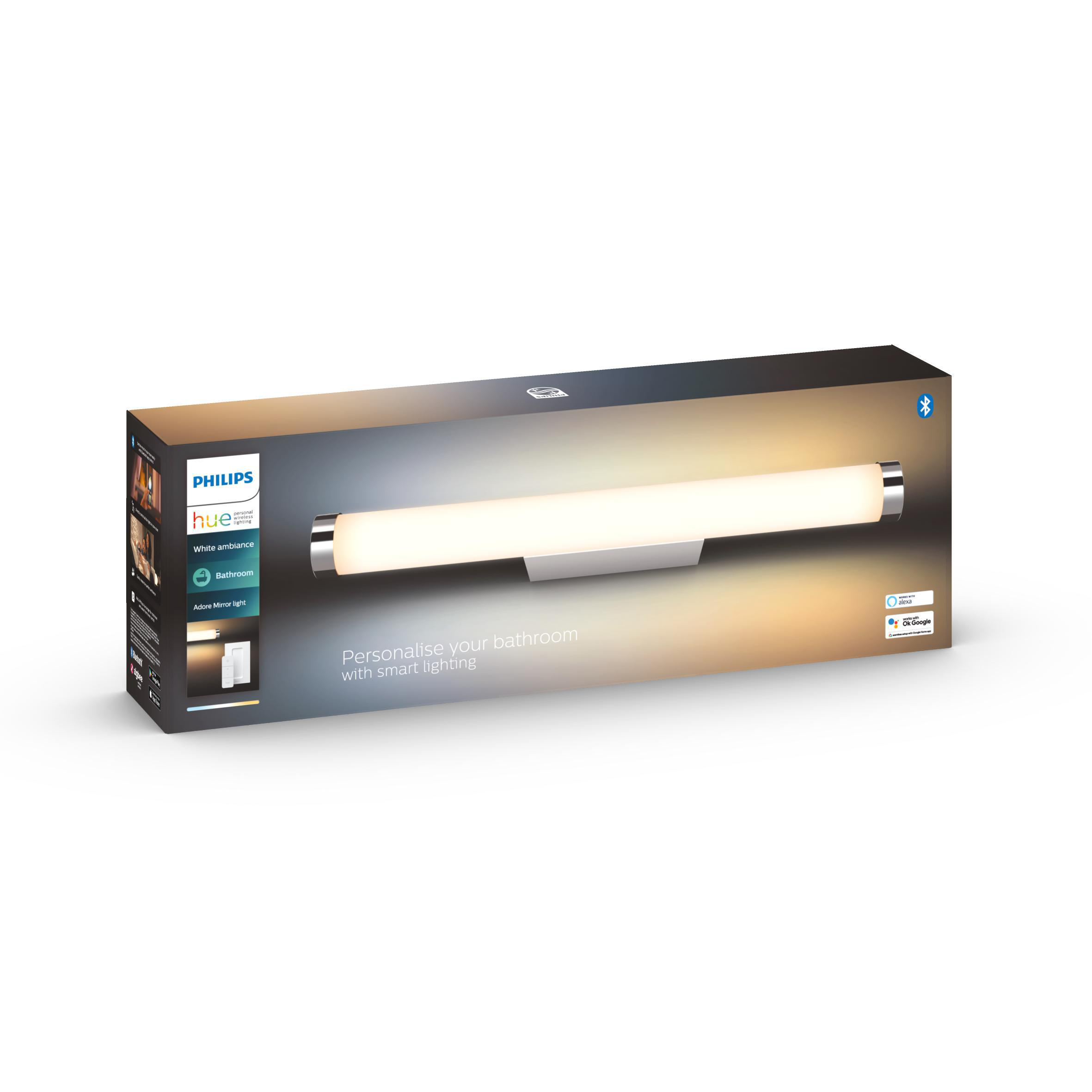 PHILIPS Hue White Amb. Adore inkl. Dimmschalter Bad-Beleuchtung Warmweiß