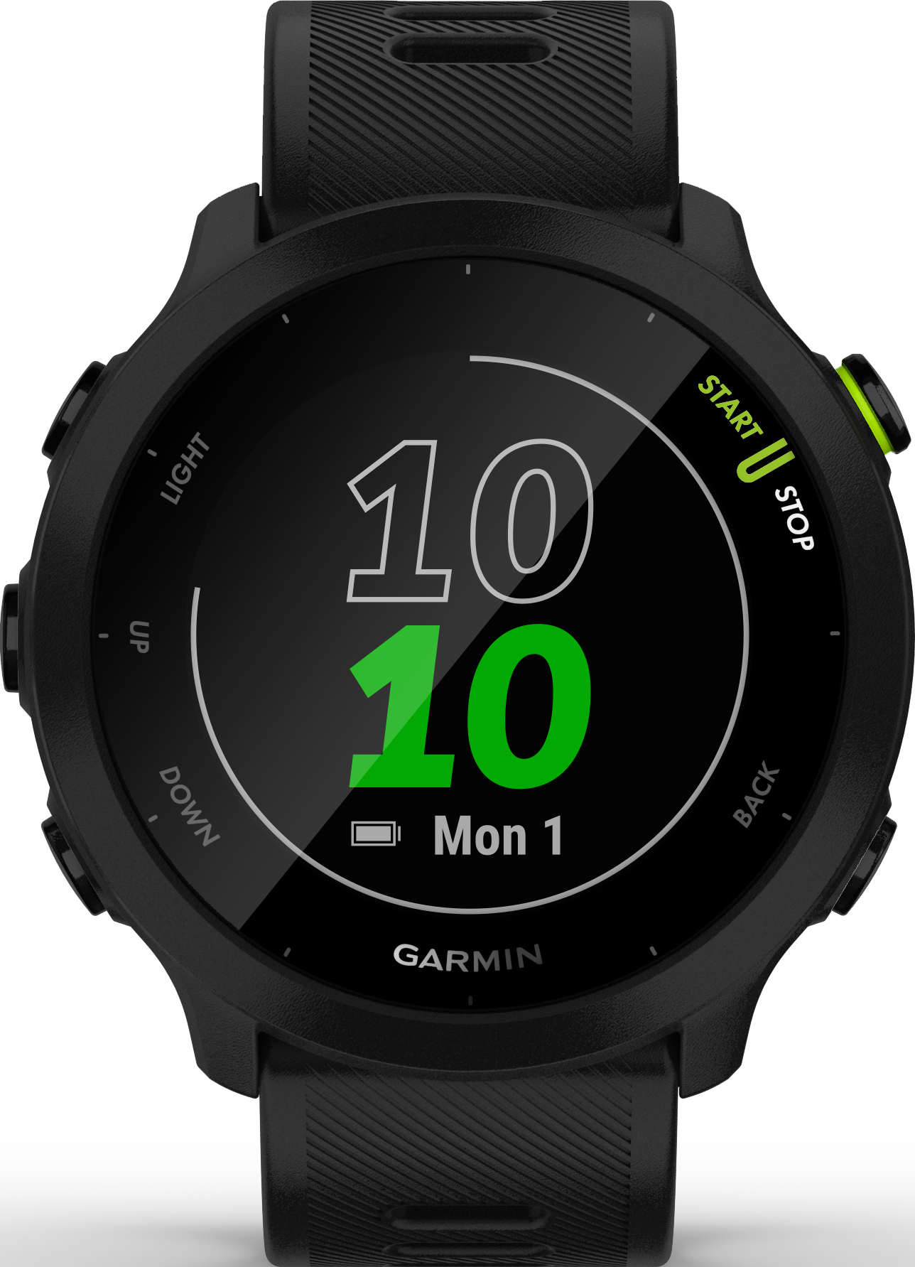 GARMIN Forerunner 55 Running watch con GPS (126-203 mm, Silicone, Nero)