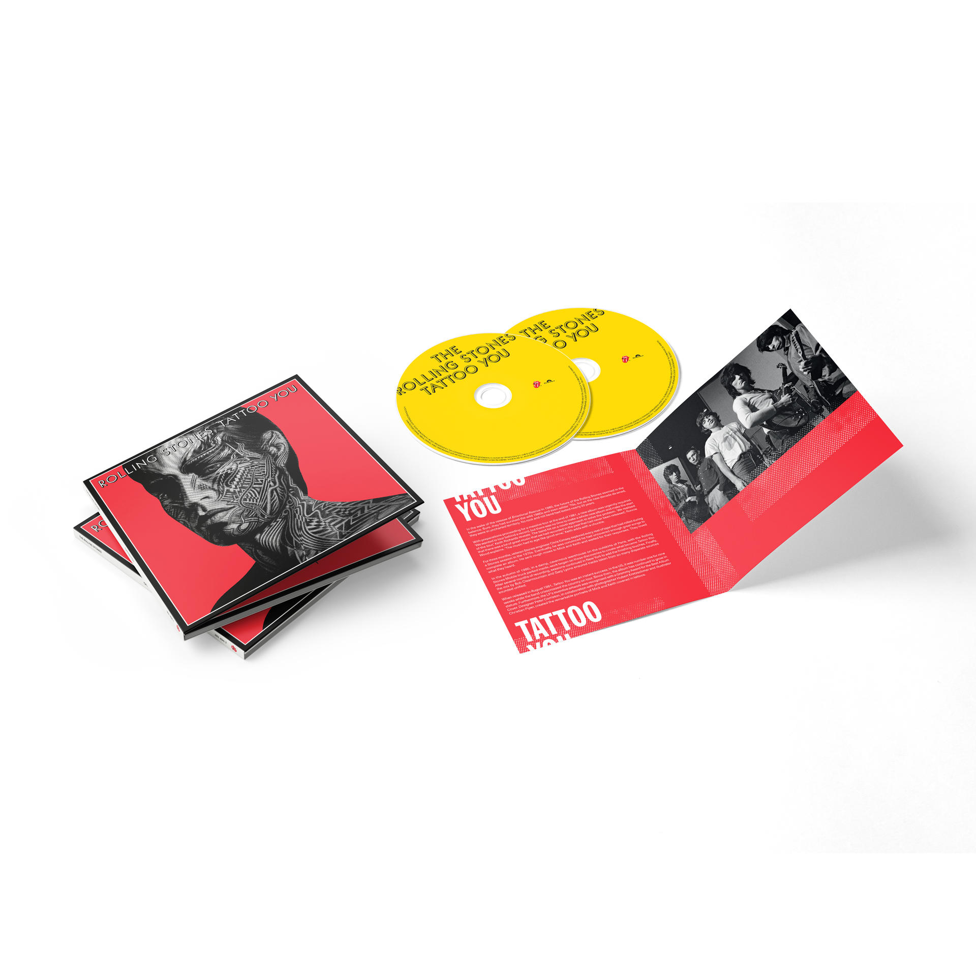 CD et livret de l'album des Rolling Stones. La couverture montre le visage d'un homme.