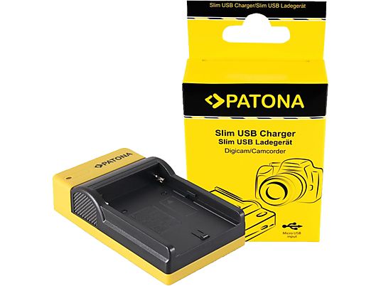 PATONA Micro USB sottile - Caricabatterie (Nero/Giallo)