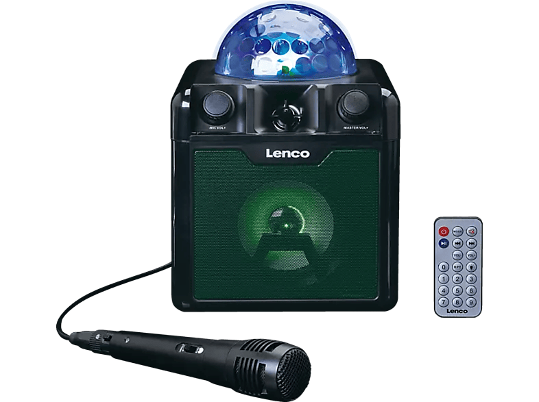 LENCO BTC055BK Karaoke Lautsprecher mit Bluetooth und Mikrofon