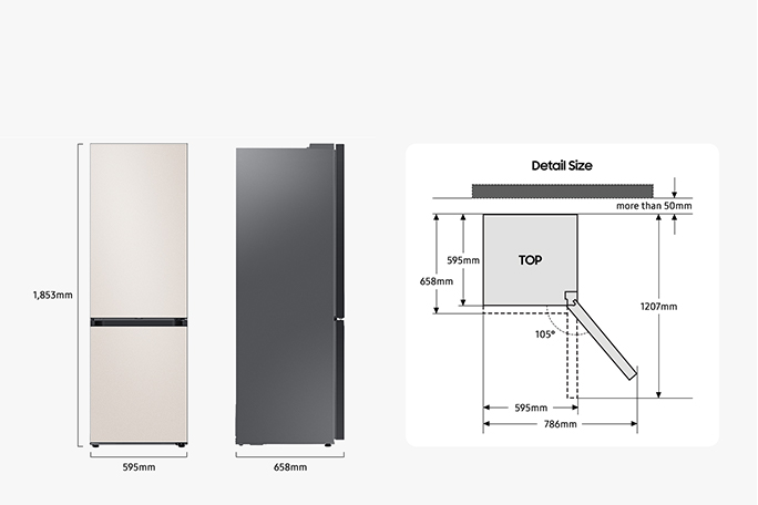 SAMSUNG Bespoke RB34A7B5DCE Cotta Beige