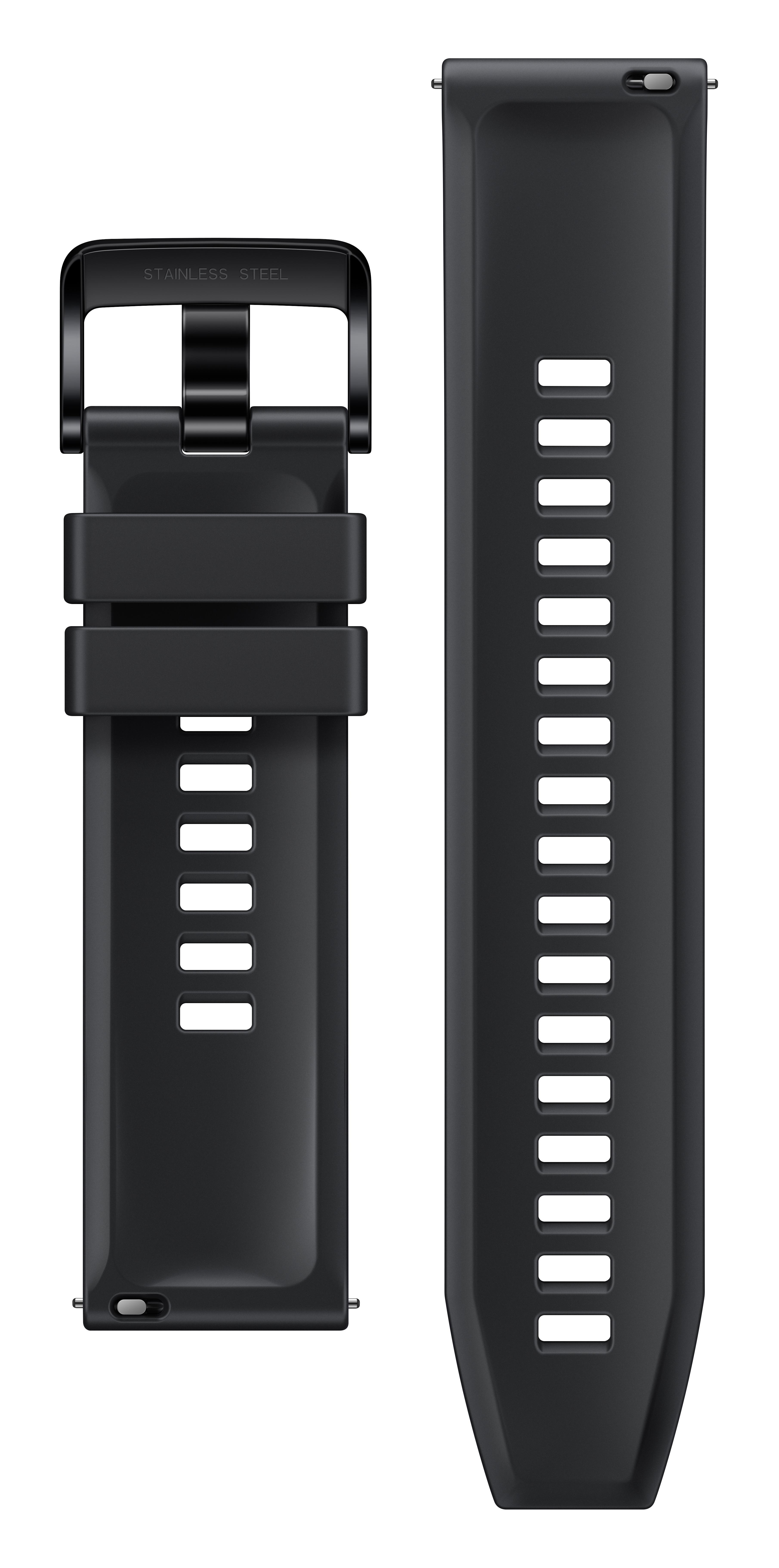 Fluoroelastomer, HUAWEI WATCH - 140 Edelstahl 46mm mm, GT 210 Black/Black Smartwatch 3