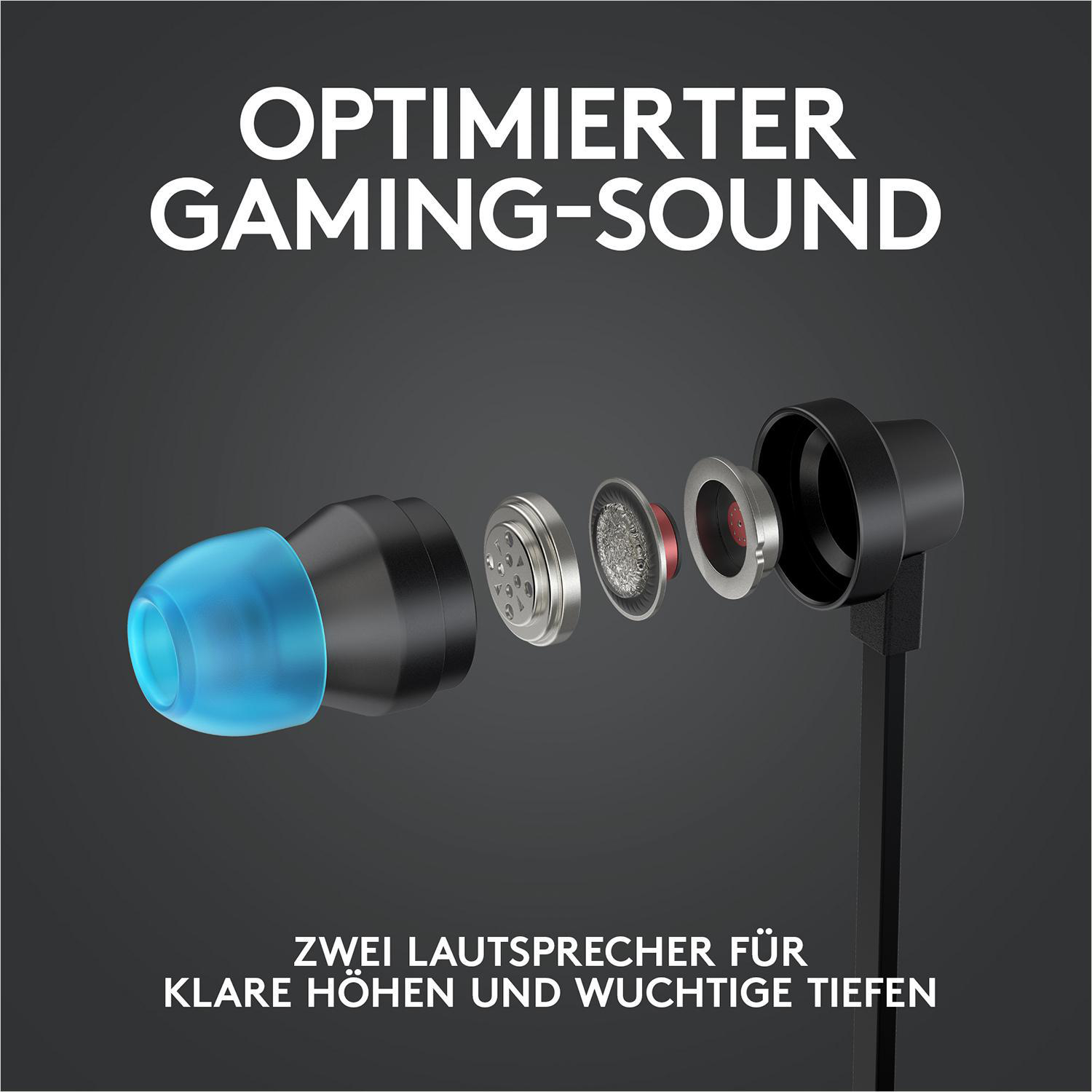 Gaming G333, Headset In-ear LOGITECH Schwarz