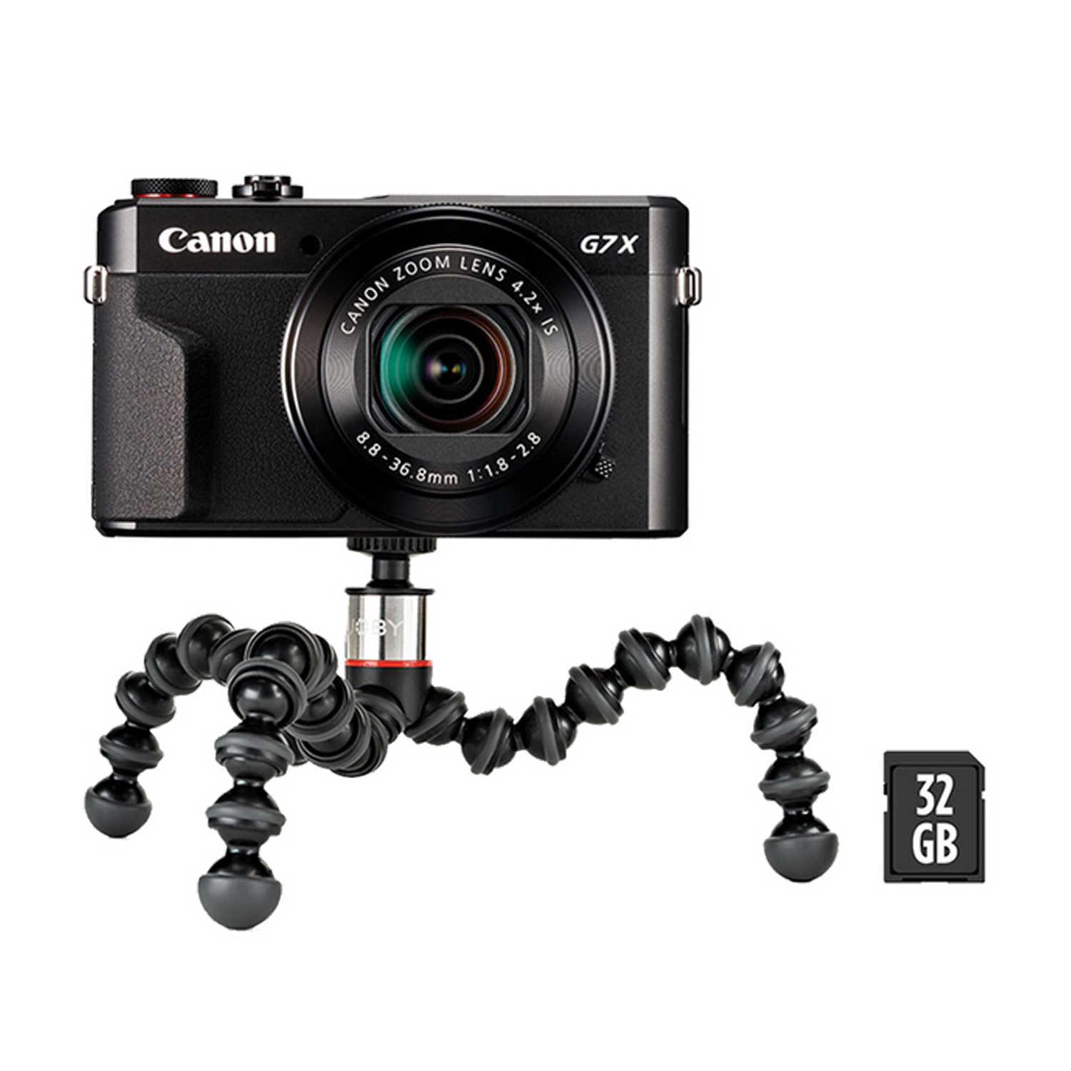 Canon Powershot G7 x mark ii negro 20.1 megapixel con trípode tarjeta sd 32gb mp iso 12800 zoom 4.2x g7x digital procesamiento 1080p tripod