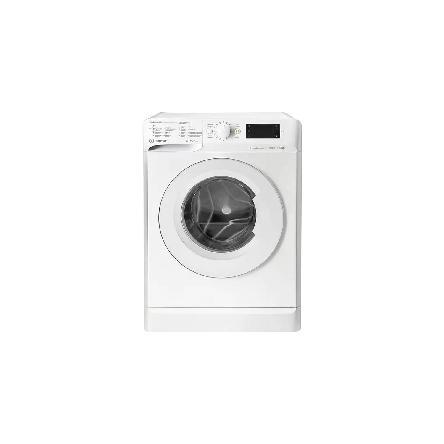 Lavadora carga frontal - Indesit MTWE 91283 W SPT, 9 kg, 1200 rpm, 12 Programas, Blanco