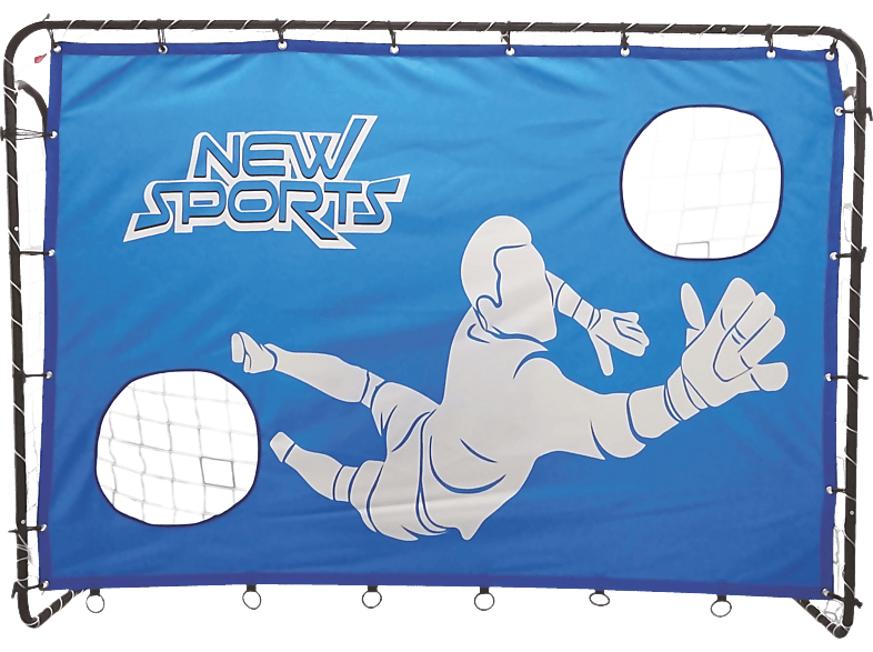 NEWSPORTS NSP Fußballtor mit Torwand Gartenspielzeug 213x152x76cm Blau