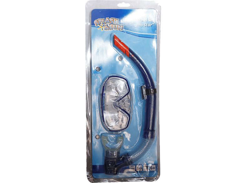 SPLASH FUN SF Maske+Schnorchel Pro Star, Silikon,6+ (sortiert) Wasserspielzeug Mehrfarbig