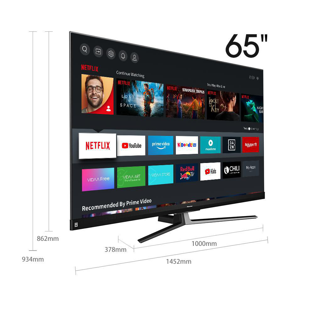 HISENSE 65U8QF LED TV (Flat, 65 Zoll / 164 cm, UHD 4K, SMART TV, VIDAA 4.0)