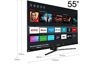 HISENSE 55U8QF LED TV (Flat, 55 Zoll / 139 cm, UHD 4K, SMART TV, VIDAA 4.0)