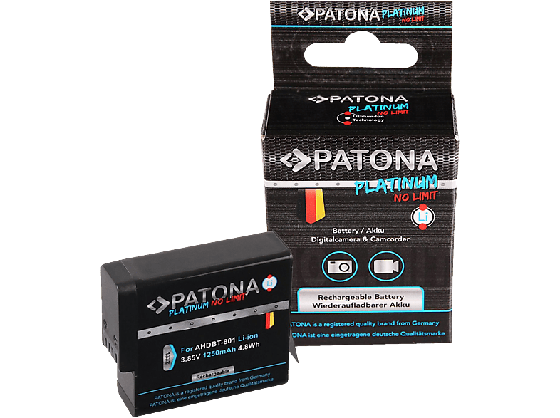 PATONA 1332 Platinum (GoPro) - Ersatzakku (Schwarz)