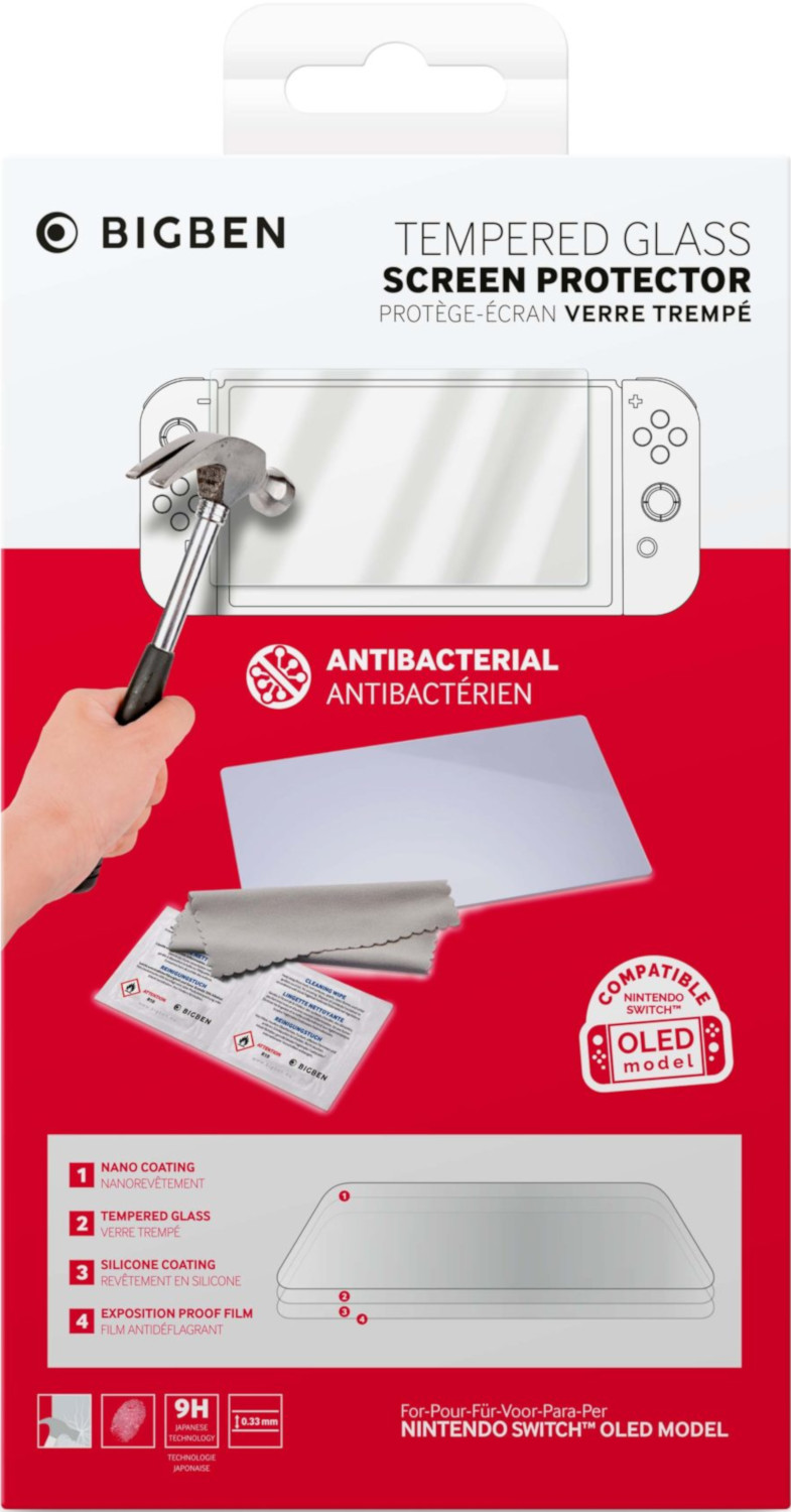NACON Protecteur d'écran en verre trempé Nintendo Switch Oled (SWITCHOTEMPGLASS)