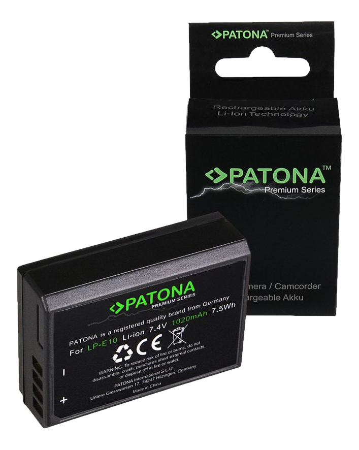 PATONA 1213 Premium (LP-E10) - Batterie de rechange (Noir)