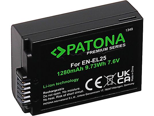 PATONA 1349 Premium (EN-EL25) - Batteria sostitutiva (Nero)