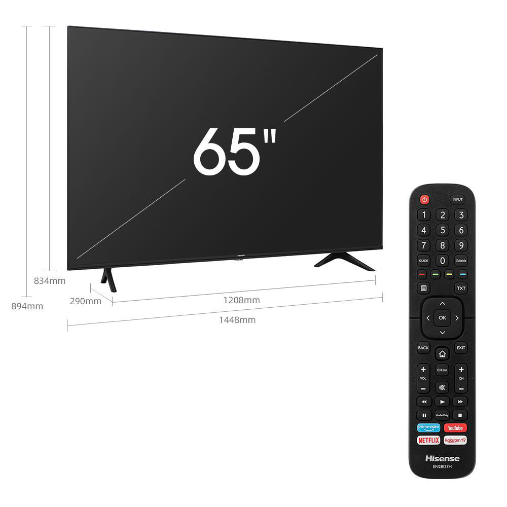 HISENSE 65A7100F 4K, / SMART U3.0) Zoll 65 TV VIDA TV, 164 (Flat, cm, LED UHD