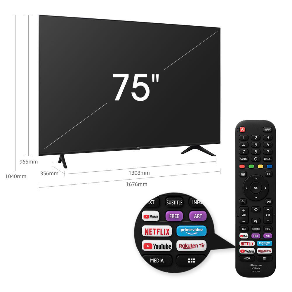 HISENSE 75A7100F LED TV (Flat, 75 Zoll / 189 cm, UHD 4K, SMART TV)