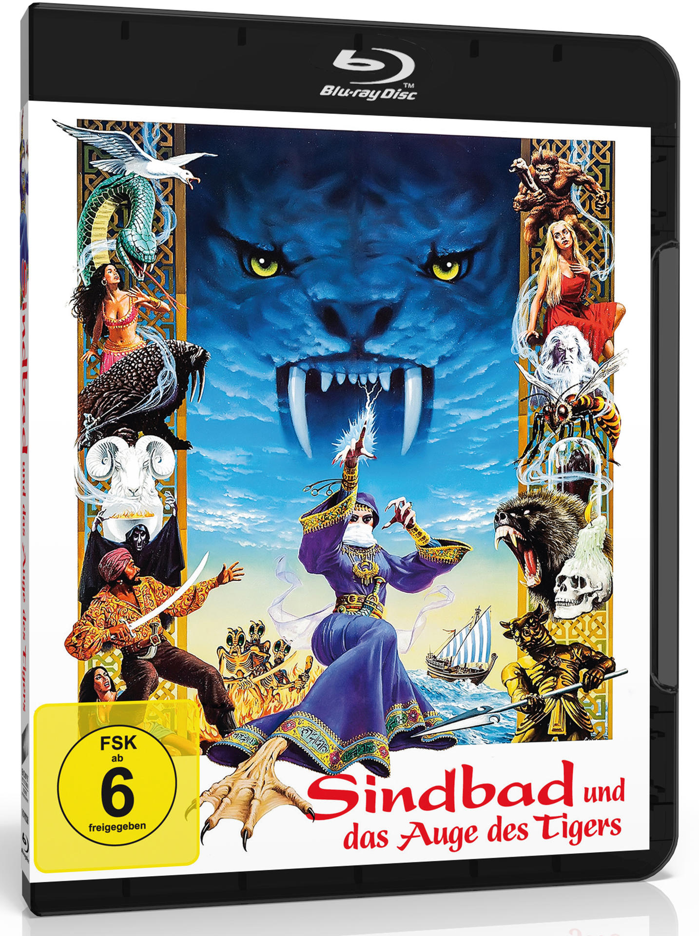 DVD-Cover mit Fantasybild und deutschem Text: Sindbad und das Auge des Tigers.