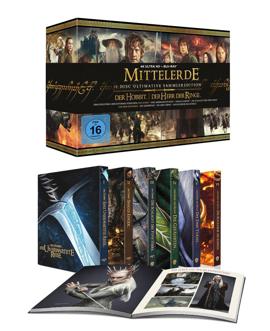 Mittelerde Gesamtbox 4K Ultra HD Blu-ray + Blu-ray
