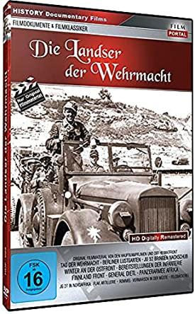 DVD-Hülle mit historischem Bild von Soldaten in einem Militärfahrzeug. Titel: Die Landsers der Wehrmacht.