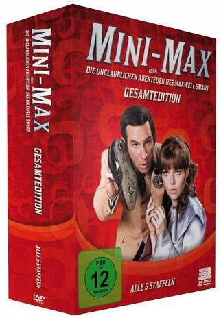 DVD-Box-Set von Mini-Max. Zeigt einen Mann und eine Frau, die einen Schuh halten. Rote und weiße Box.