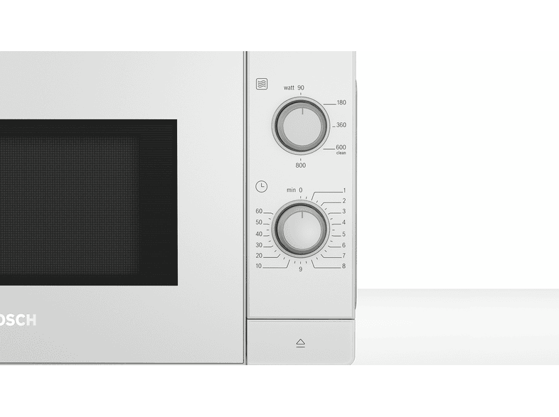 Bosch FFL020MW0 Freistehende Mikrowelle, 44 x 26 cm, Weiß Mikrowelle (800 Watt, Freistehend, 20 l, Weiß) — Foto 4 von 5
