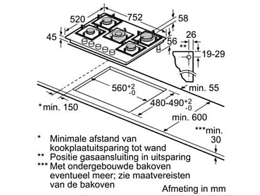 BOSCH Gaskookplaat (PPQ7A6B20)