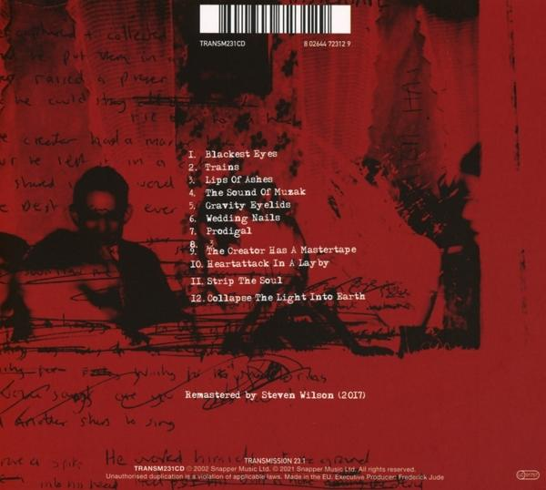 Albumcover mit Text und Figuren auf rotem Hintergrund. Text in Englisch, Titelliste.