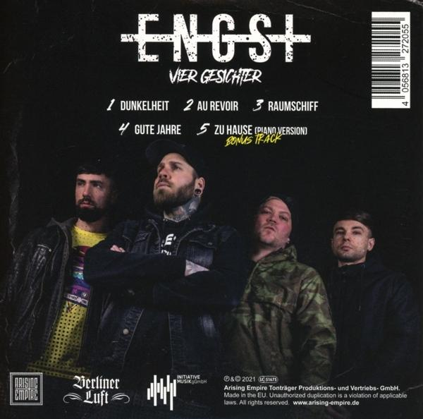 Die Rückseite einer CD. Das Cover hat Text, Bilder von Personen und eine Titelliste.