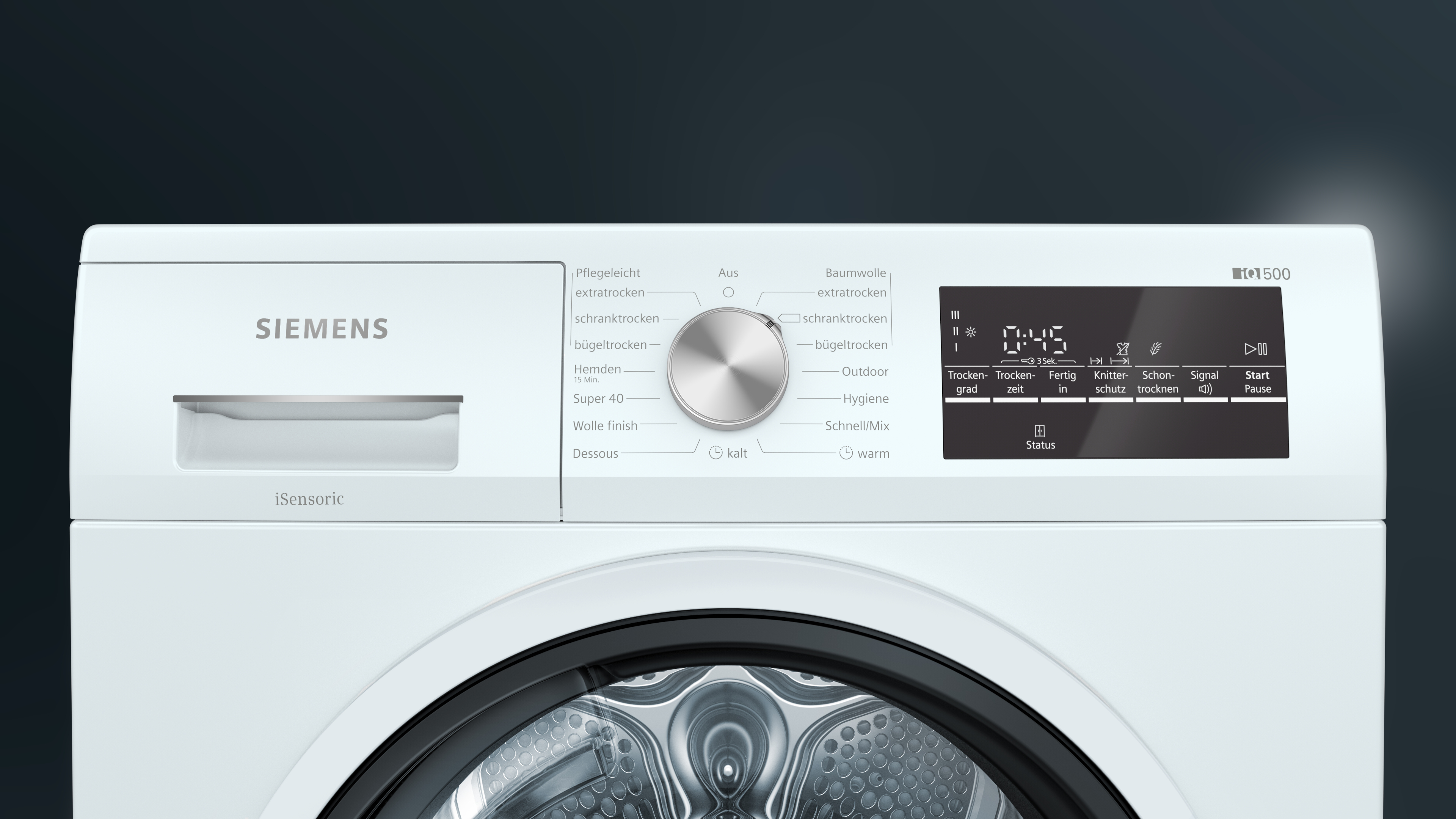 SIEMENS WT46G402 Kondensationstrockner iQ500 (9 kg, B, Weiß)