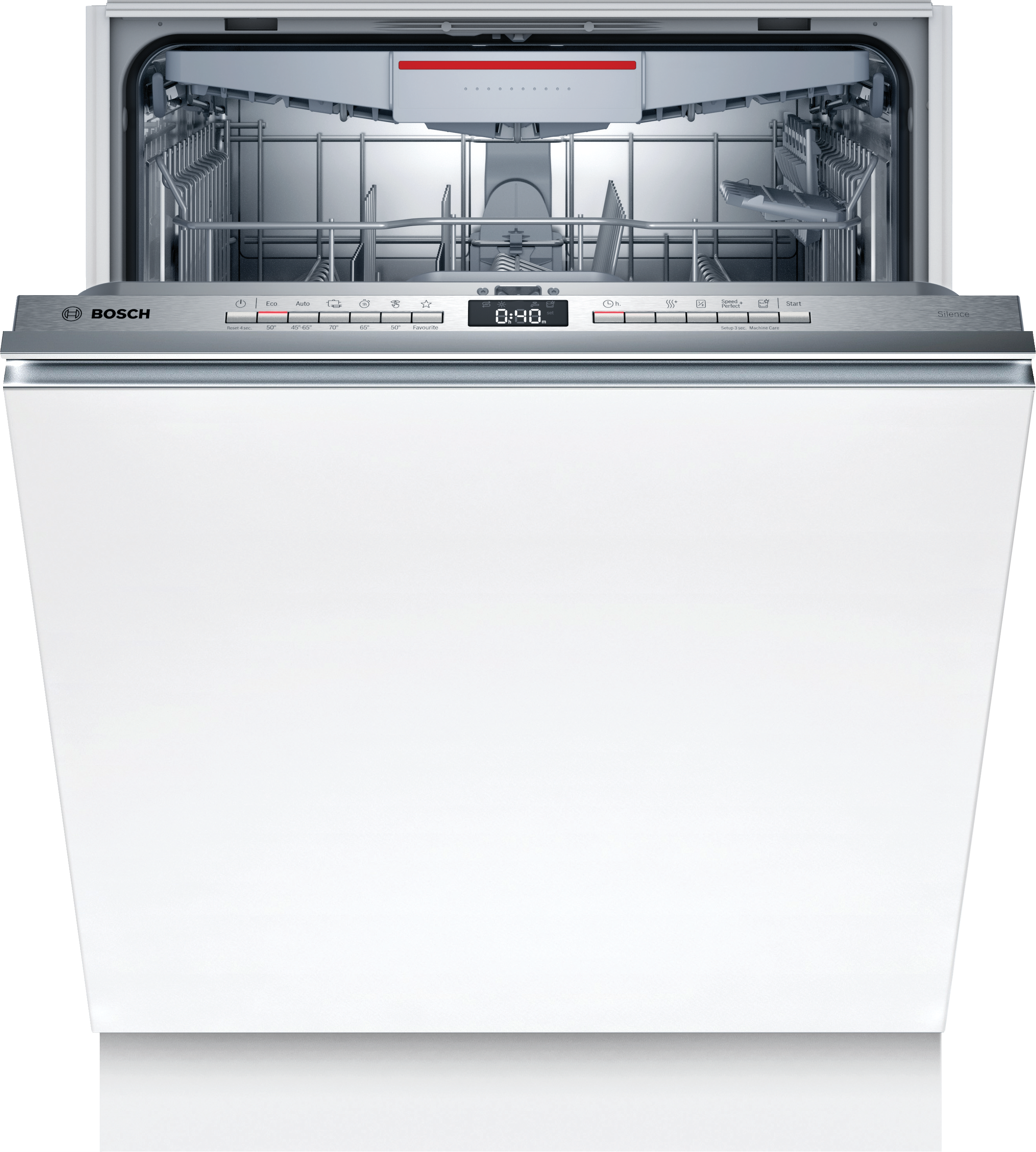 BOSCH SGV4HVX31E Geschirrspüler (vollintegrierbar, Besteckschublade, 598 mm breit, 46 dB(A), E, Edelstahl (Blende))