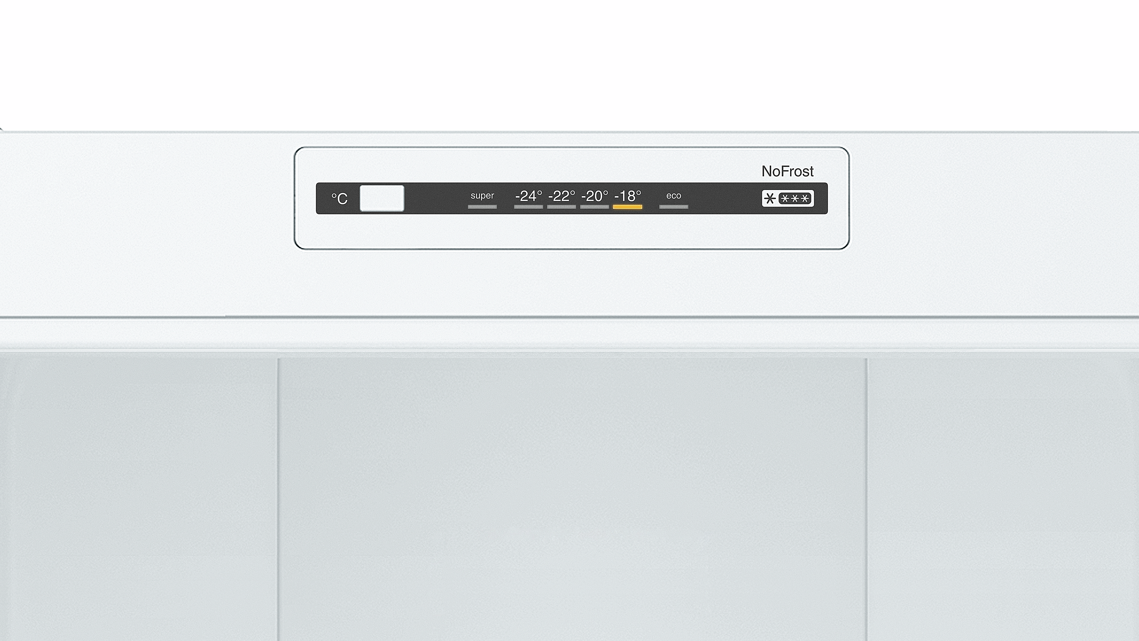 Kühlschrank-Bedienfeld, Temperaturanzeige.