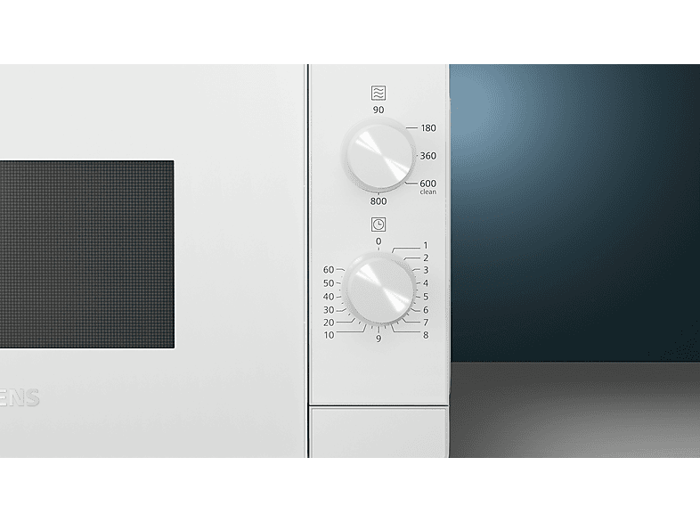 Siemens FF020LMW0 Freistehende Mikrowelle, 44 x 26 cm, Weiß Mikrowelle (800 Watt, Freistehend, 20 l, Weiß) — Foto 2 von 5