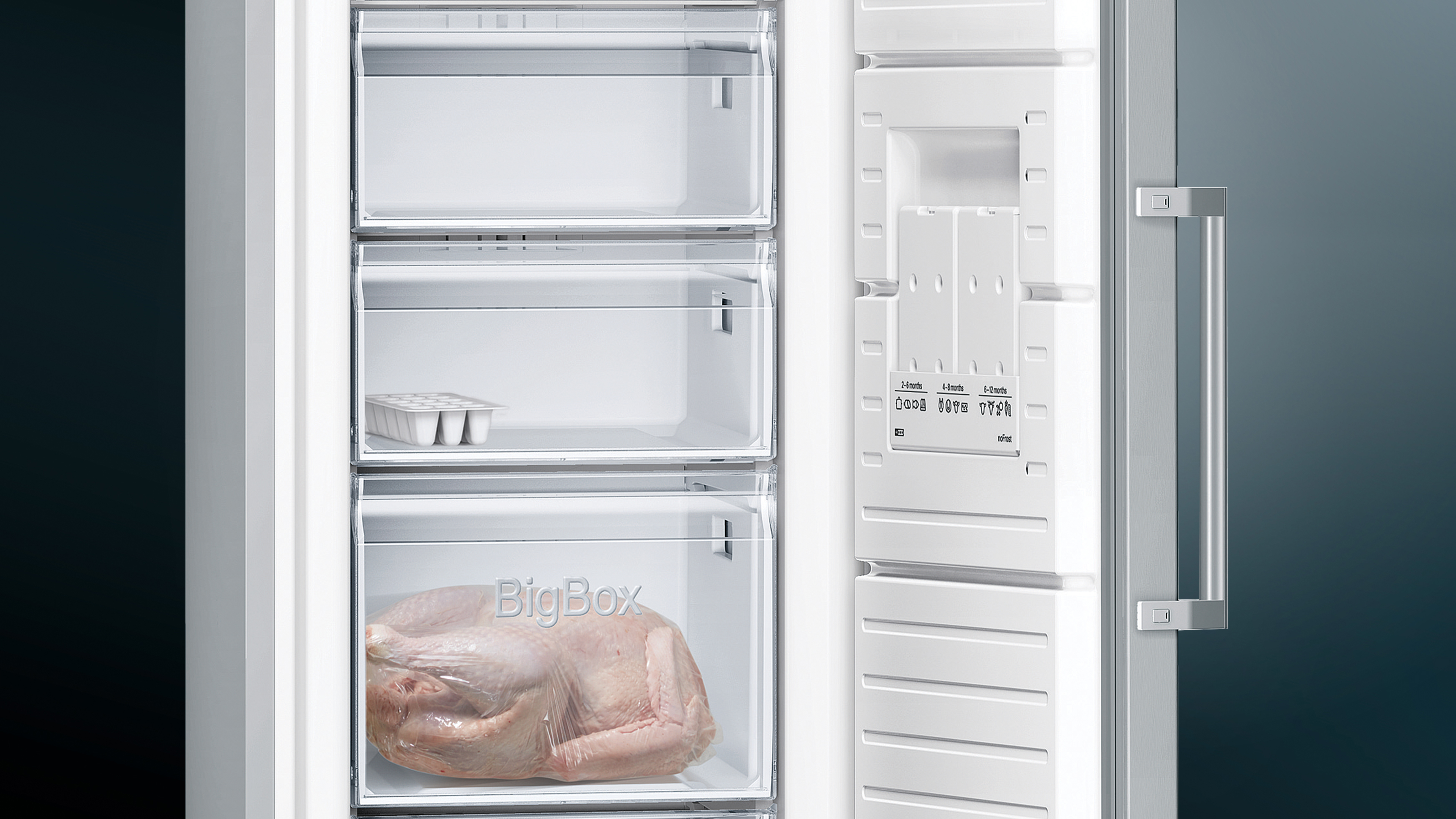 SIEMENS GS36NVIFV Gefrierschrank (F, 242 l, 1860 mm hoch, inox-antifingerprint)