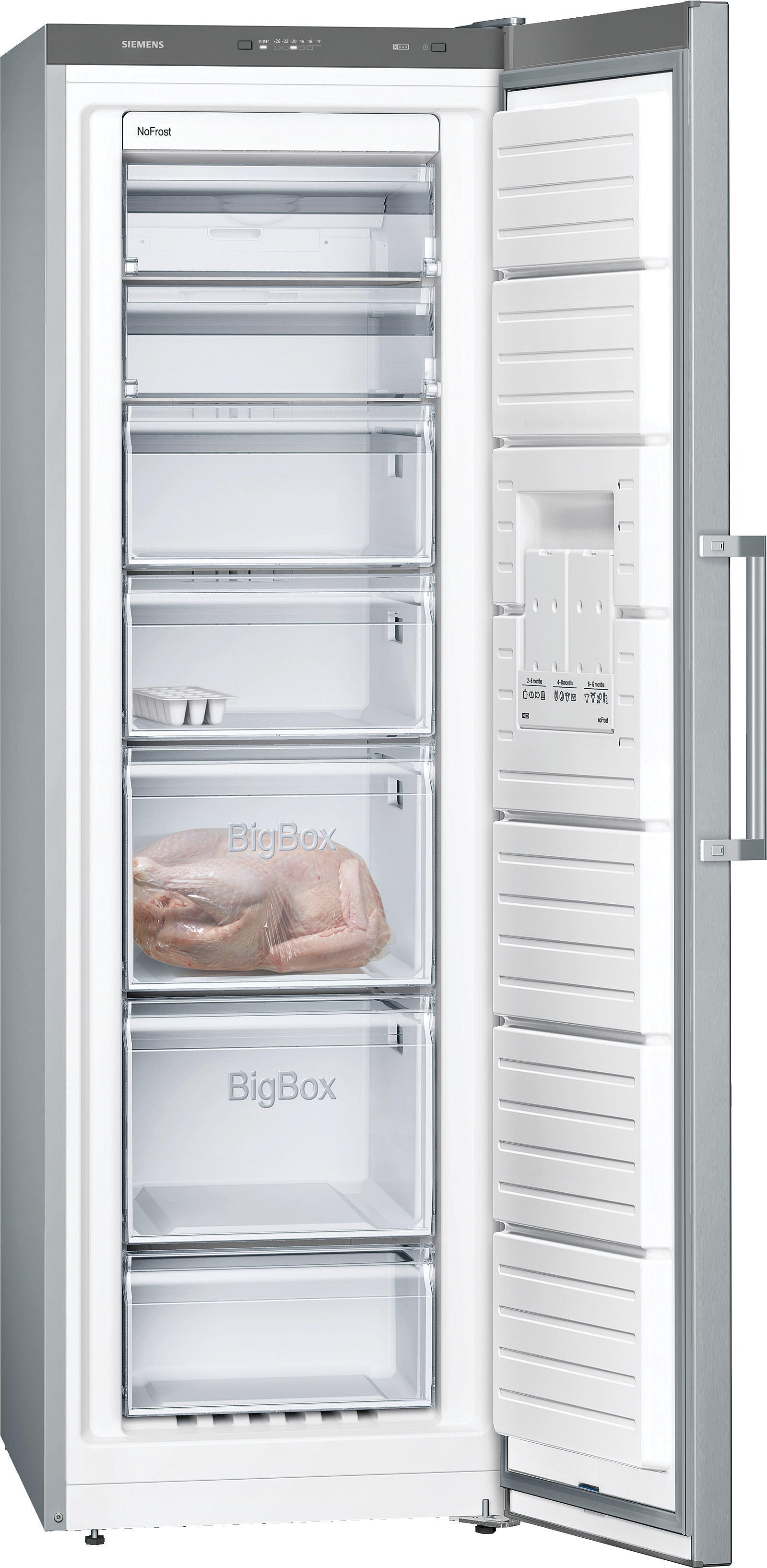 SIEMENS GS36NVIFV Gefrierschrank (F, 242 l, 1860 mm hoch, inox-antifingerprint)