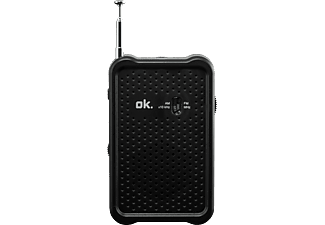 OK ORF 120 - Tragbares Taschenradio (AM, FM, Schwarz)