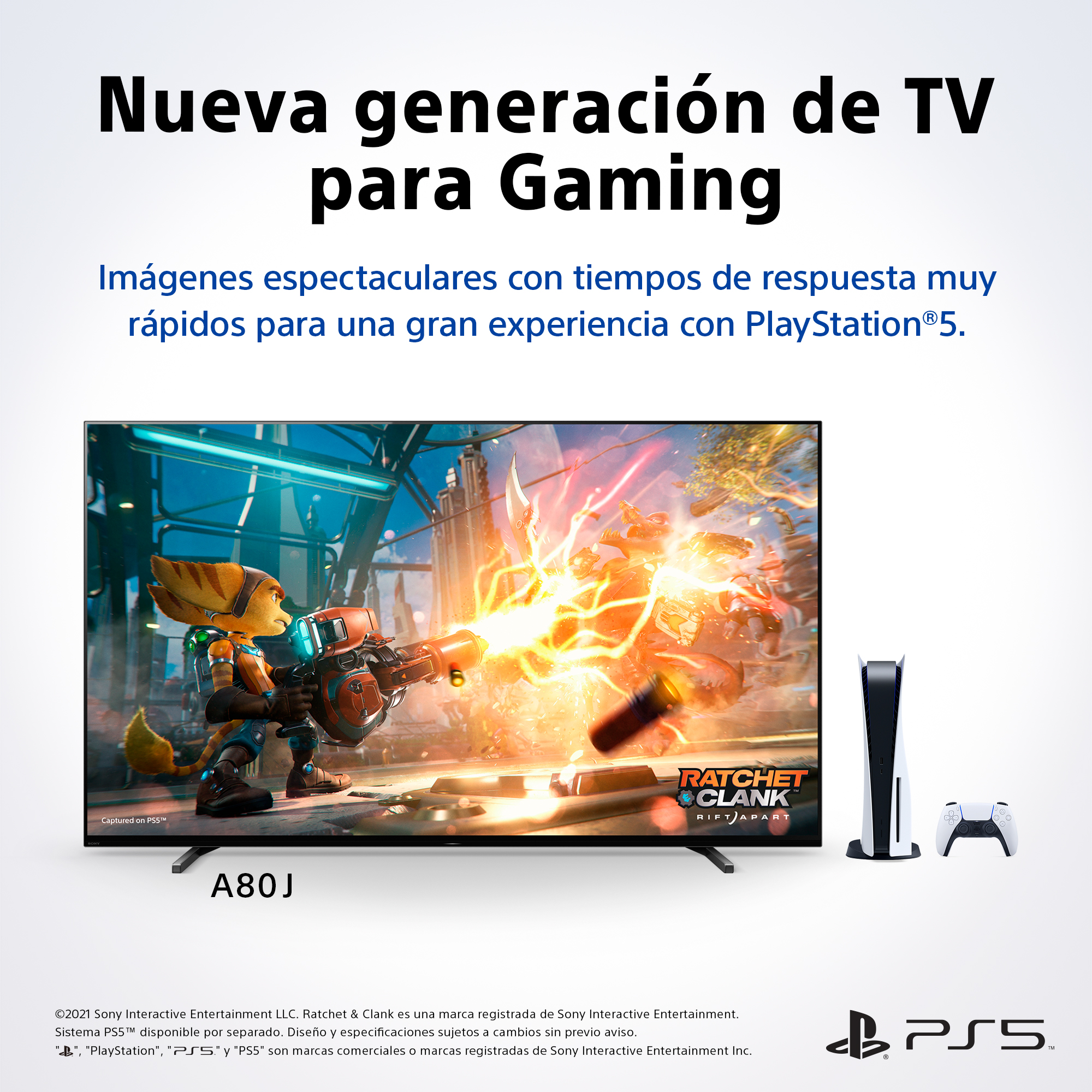 TV OLED 77" - Sony 77A80J, Bravia XR OLED, 4K HDR 120 Hz, Smart TV, Acoustic Surface, Dolby Vision, IA, Negro