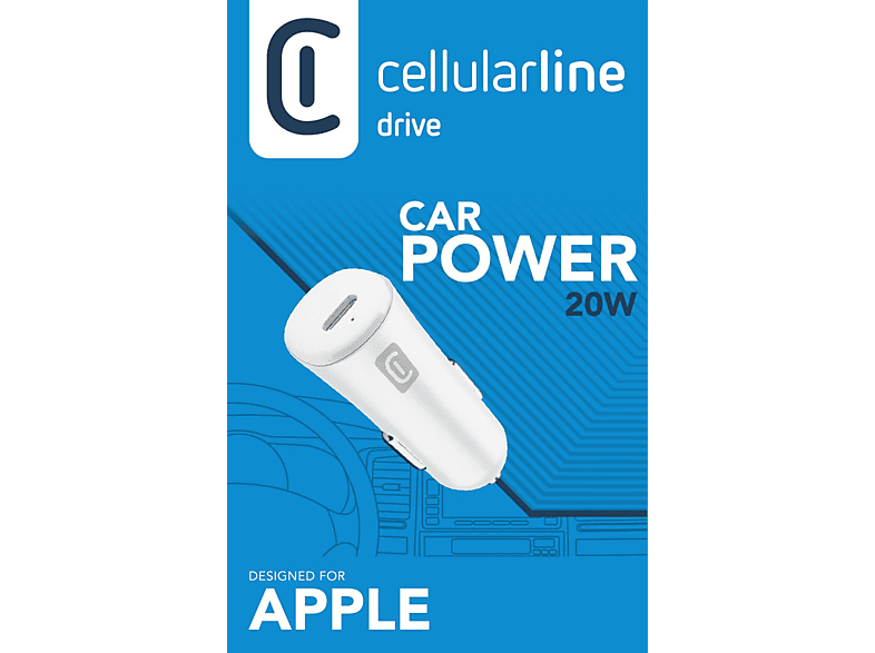 CELLULARLINE 20W TYPE-C Araç İçi Şarj Cihazı Beyaz_1