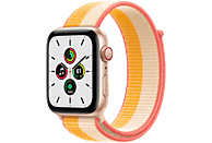 APPLE Watch SE Cellular 44 mm goud aluminium / mais/wit geweven sportbandje