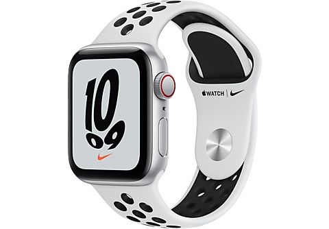 APPLE Watch SE Nike+ Cellular 40 mm zilver aluminium / platinum/zwarte sportband
