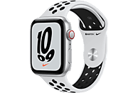 APPLE Watch SE Nike+ Cellular 44 mm zilver aluminium / platinum/zwarte sportband