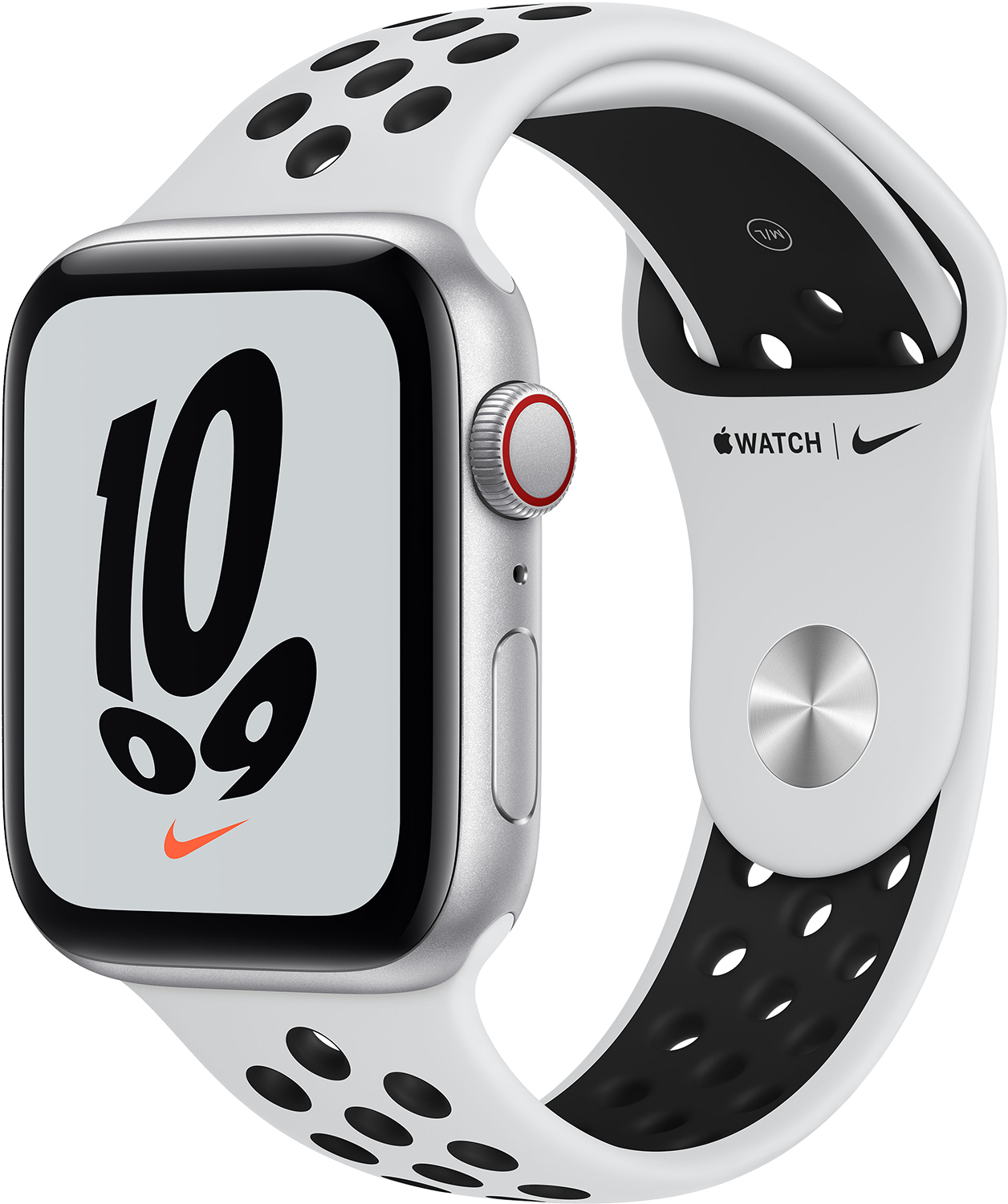 Apple Watch Se Nike+ Cellular 44 Mm Zilver Aluminium / Platinum/zwarte Sportband