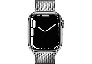 APPLE Watch Series 7 Cellular 41 mm zilver roestvrij staal / zilver Milanees bandje