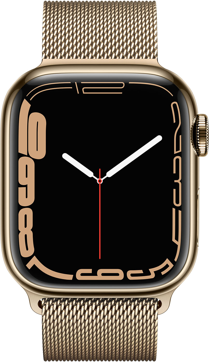 APPLE Watch Series 7 Cellular 41 mm goud roestvrij staal / goud Milanees bandje