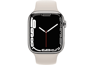 APPLE Watch Series 7 Cellular 45 mm zilver roestvrij staal / sterrenlicht sportband