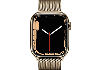 APPLE Watch Series 7 Cellular 45 mm goud roestvrij staal / goud Milanees bandje